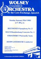 poster for concert on Sunday 23 Jan 1983
