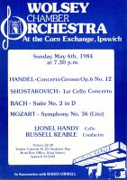 poster for concert on Sunday 6 May 1984