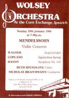 poster for concert on Sunday 19 Jan 1986
