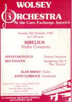 poster for concert on Sunday 4 Oct 1987