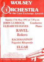 poster for concert on Sunday 17 May 1992