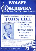 poster for concert on Sunday 4 Oct 1992