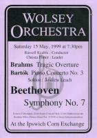 poster for concert on Saturday 15 May 1999