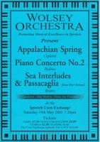 poster for concert on Saturday 19 May 2001