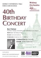 poster for concert on Saturday 13 Oct 2012