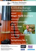 poster for concert on Saturday 14 May 2016