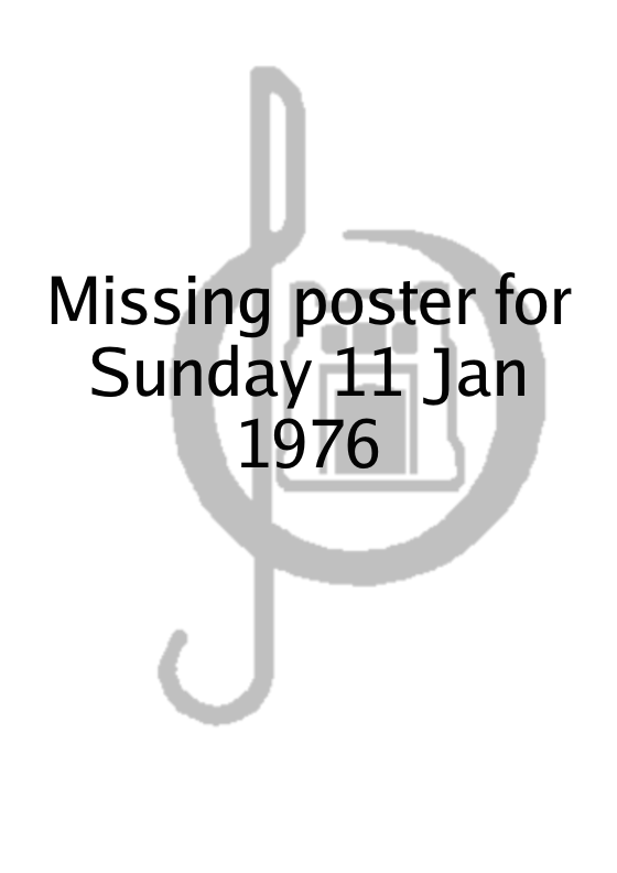 Poster for Sunday 11 Jan 1976