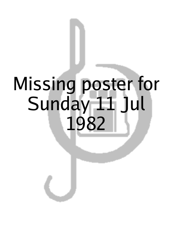 Poster for Sunday 11 Jul 1982