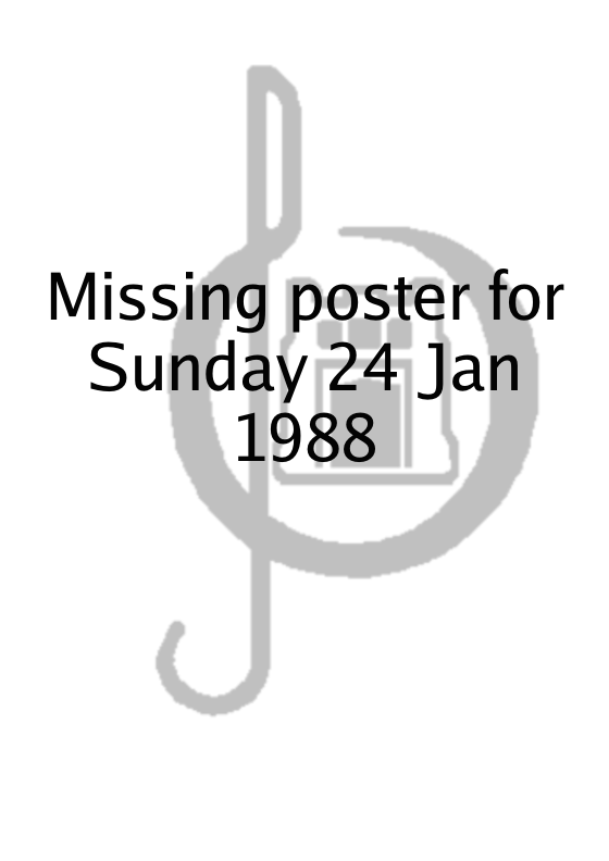 Poster for Sunday 24 Jan 1988